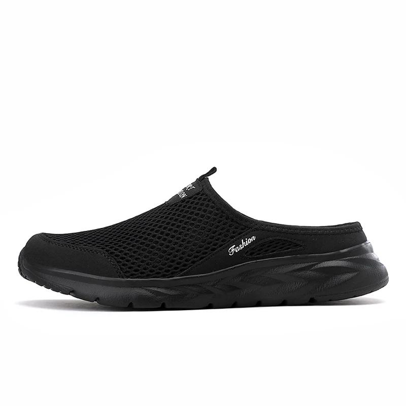

Fashion 39-47 Men Half Slippers Anti-slip Men s Casual Shoes Lightweight Male Flat Slippers Breathable Fashion Slip on Flats Outdoor 39