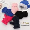 Kids Boy Girls Candy Color Childrens Gloves Winter Mittens Outdoor Hand Warmers Lined with Fleece