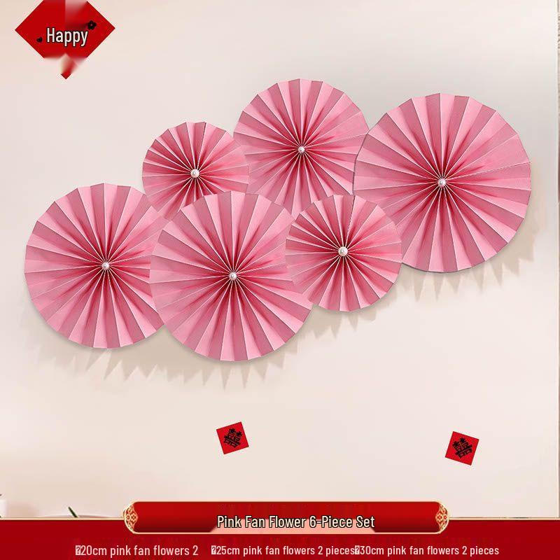 Double Happiness Wedding Ceiling Decorations: Bridal Bedroom & New Home Fan Ornaments