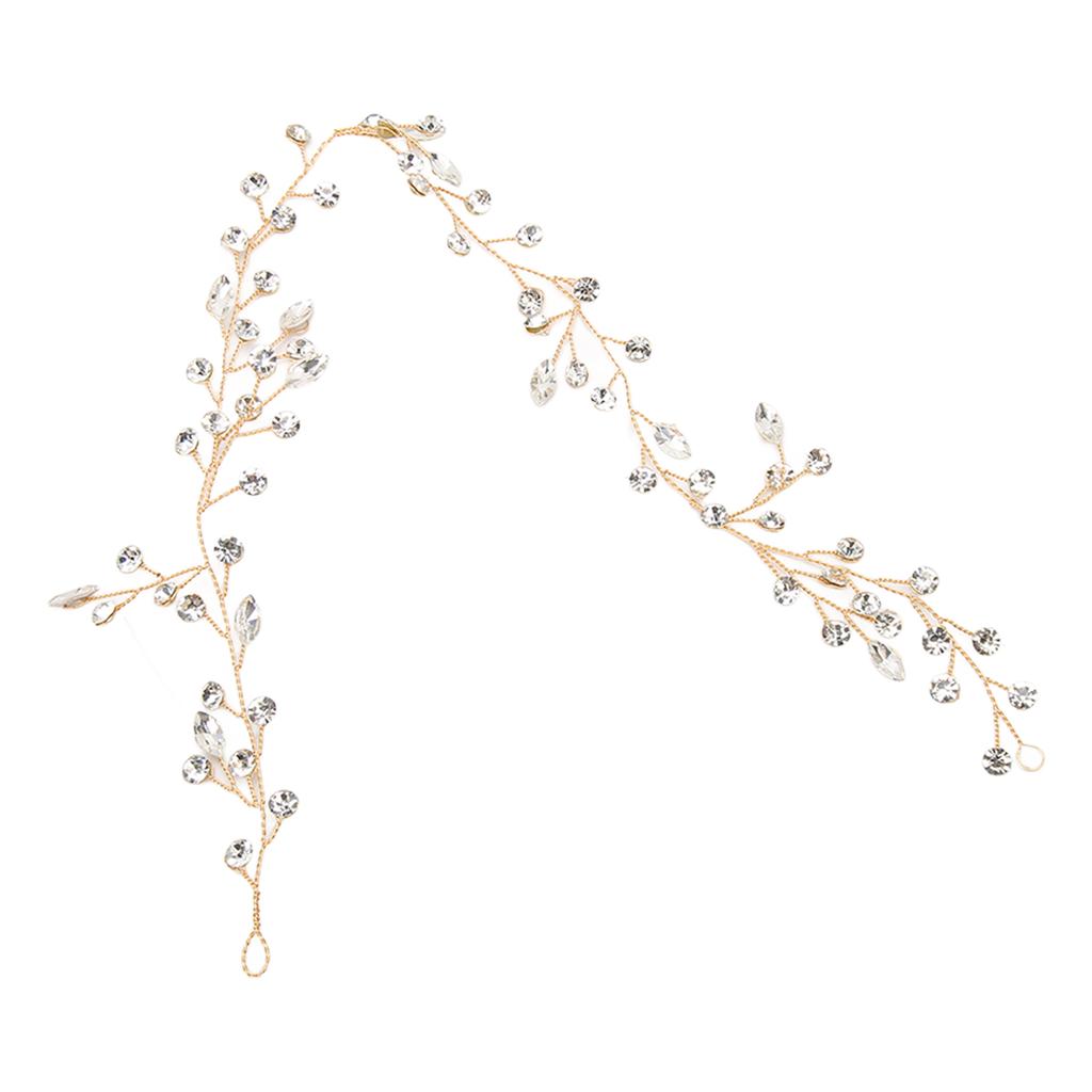 Bride Wedding Rhinestone Hair Vine Classic Simple Bridal Hair Piece Hair Accessories for Women and Girls Gold