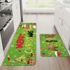 2pcs/set Christmas Kitchen Mat Set with Festive Reindeer Snowflake Patterns Suitable for Living Rooms Bedrooms and Dining Rooms