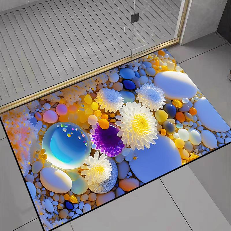 

Килимок для підлоги з гальки з діатомітової землі Простий розкішний килимок для ванної кімнати Нековзкий килимок для вхідних дверей 60*90cm