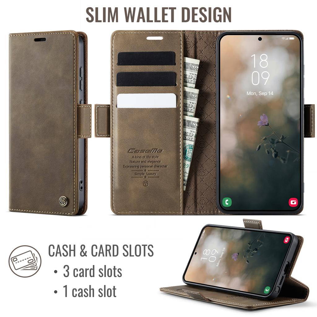 Business Magnetic Cards Solt Wallet Leather Case For Samsung Galaxy S26 Ultra S25 S24 S23 S22 Note 20 Ultra 10 Plus Book Cover