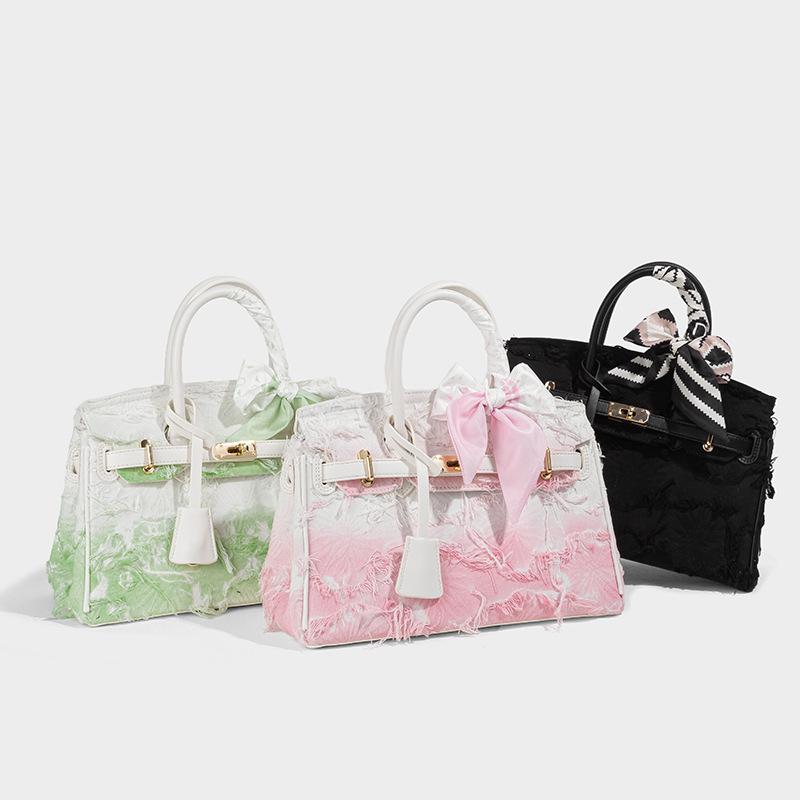 Vintage Denim Handbag for Women 2025 Spring Summer Platinum Light Luxury High-end Fashion Trend Single Shoulder Crossbody Bag for Women