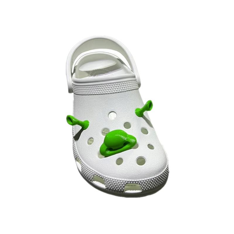 

3pcs/set Cartoon Shrek nose ears For Crocs Charms Shoe Charms Decoration DIY Shoe Decoration Charms Party Kids Gifts зелений