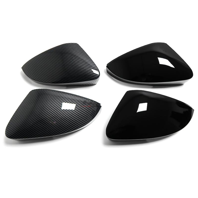 Gloss Black Car Side Wing Mirror Caps Cover For Skoda Octavia Mk3 A7 5E 2014 2015 2016 2017 2018 For VW T-ROC 2017-