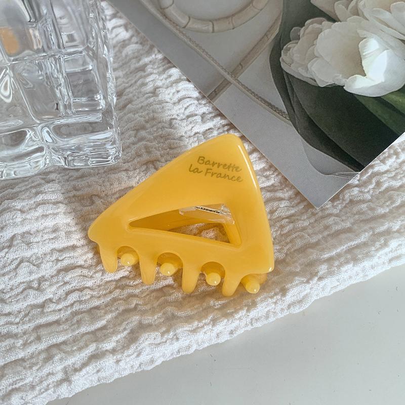 Korean New Fashion 2.5cm Mini Triangle Hollow Colorful Hair Clip Simple Advanced Acetic Acid Shark Clip Hair Accessories