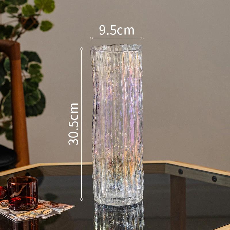Vase Ornament Living Room Flower Arrangement Glass Transparent Light Luxury High-end Feeling Water Nourishment Lily Rose Hydropo