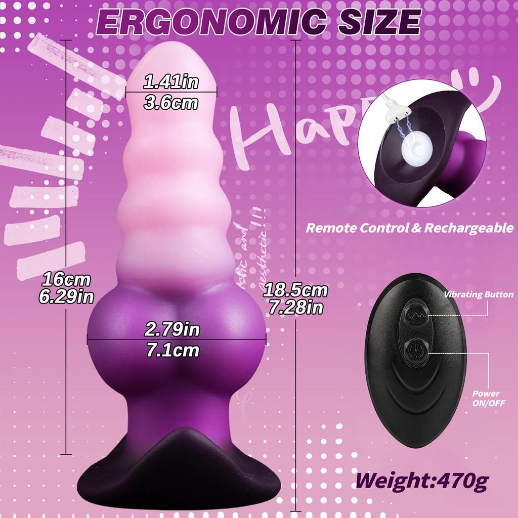 Adult Massage Vibrating Anal Plug With Remote Control And Magnetic Charging 10 Modes Non-Rectangular Design