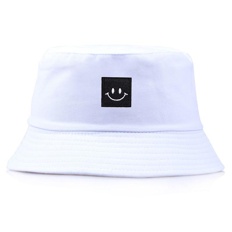 Smiley Face Patch Folding Fisherman Bucket Hat For Unisex Men And Women Outdoor Fun