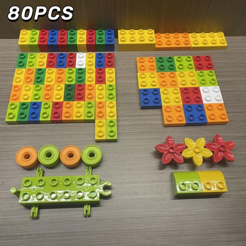 Non-Toxic 70/80Pcs Creative Building Blocks Set Of Colorful Classic Basic Brick Toys For Baby Construction Bulk Model Figures