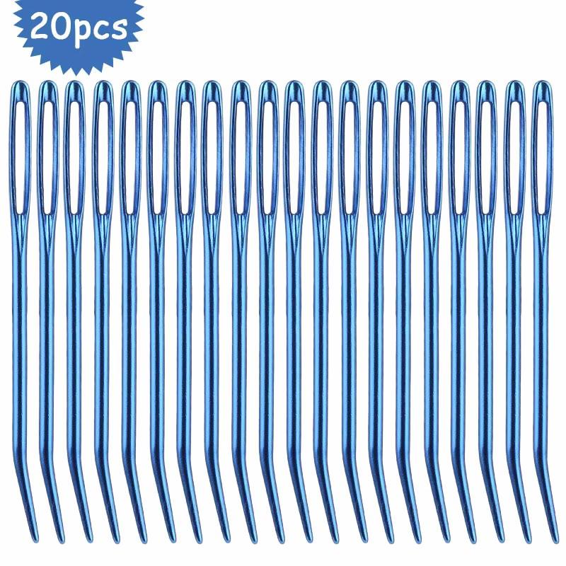 

MIUSIE 20 шт. Пряжа Вязальные спицы Гобелен Иглы с большим ушком Иглы с изогнутым кончиком Набор швейных булавок Инструменты для шитья своими руками для дома синий