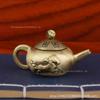 Brass Handle Rotating Dragon and Phoenix Mini Teapot for Mahjong Copper Crafts Gift