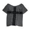 Women's 2025 Summer Punk Gothic Short Sleeve T-shirt with Rivets