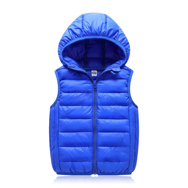 Kids' Korean-Style Hooded Down Cotton Vest for Autumn/Winter