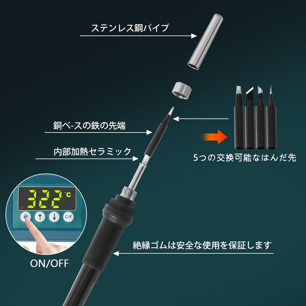 Waitley Makita Compatible Soldering Iron with Compatible with Makita Rechargeable Soldering Iron Soldering Iron with Conversion Temperature Adjustable