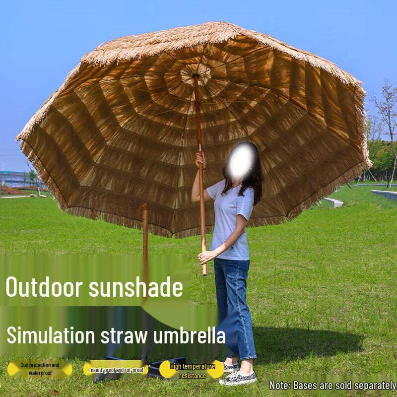 JNL Outdoor Artificial Thatch Sunshade Umbrella