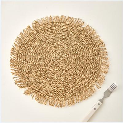 Set di 2 Tovagliette Rotonde per Tavoli da Pranzo Resistenti al Calore, Sottopiatti Fatti a Mano Naturali per Decorazione Tavolo da Fattoria
