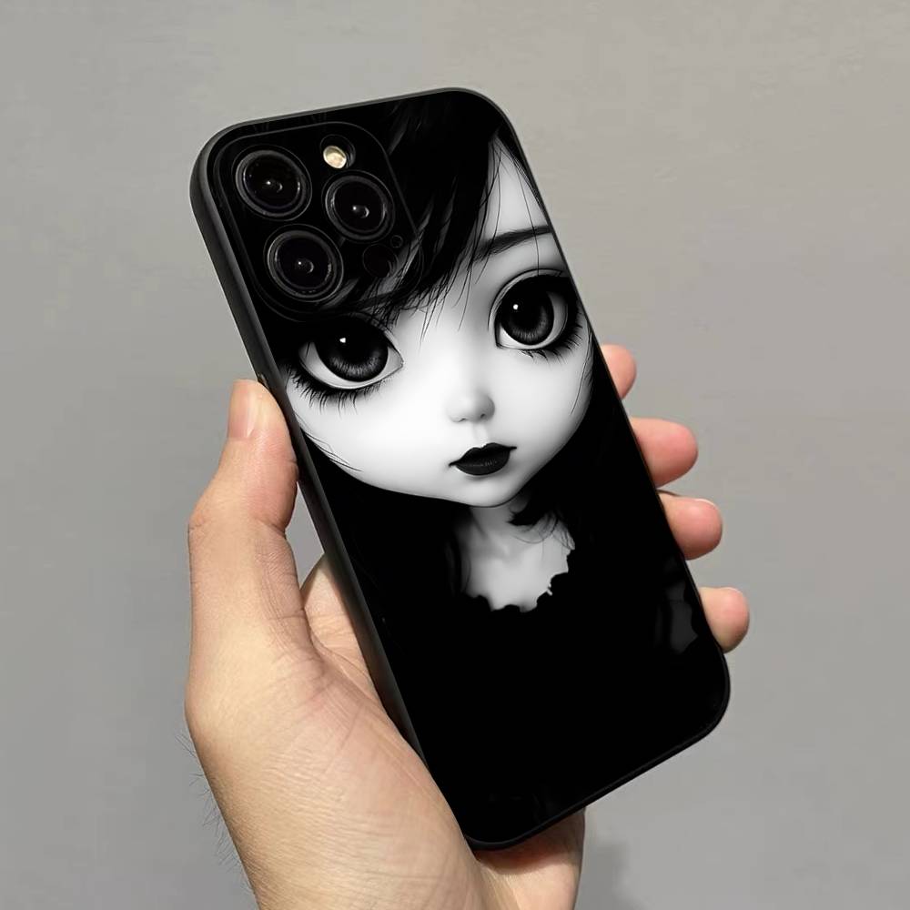 Dark Cute Girl Doll Art Case For Oppo Realme C71 C65 C63 C55 C53 C35 C33 C30 C20 C21Y 15 14 13 11 10 9 GT Neo2 P3 Pro Plus 4G 5G
