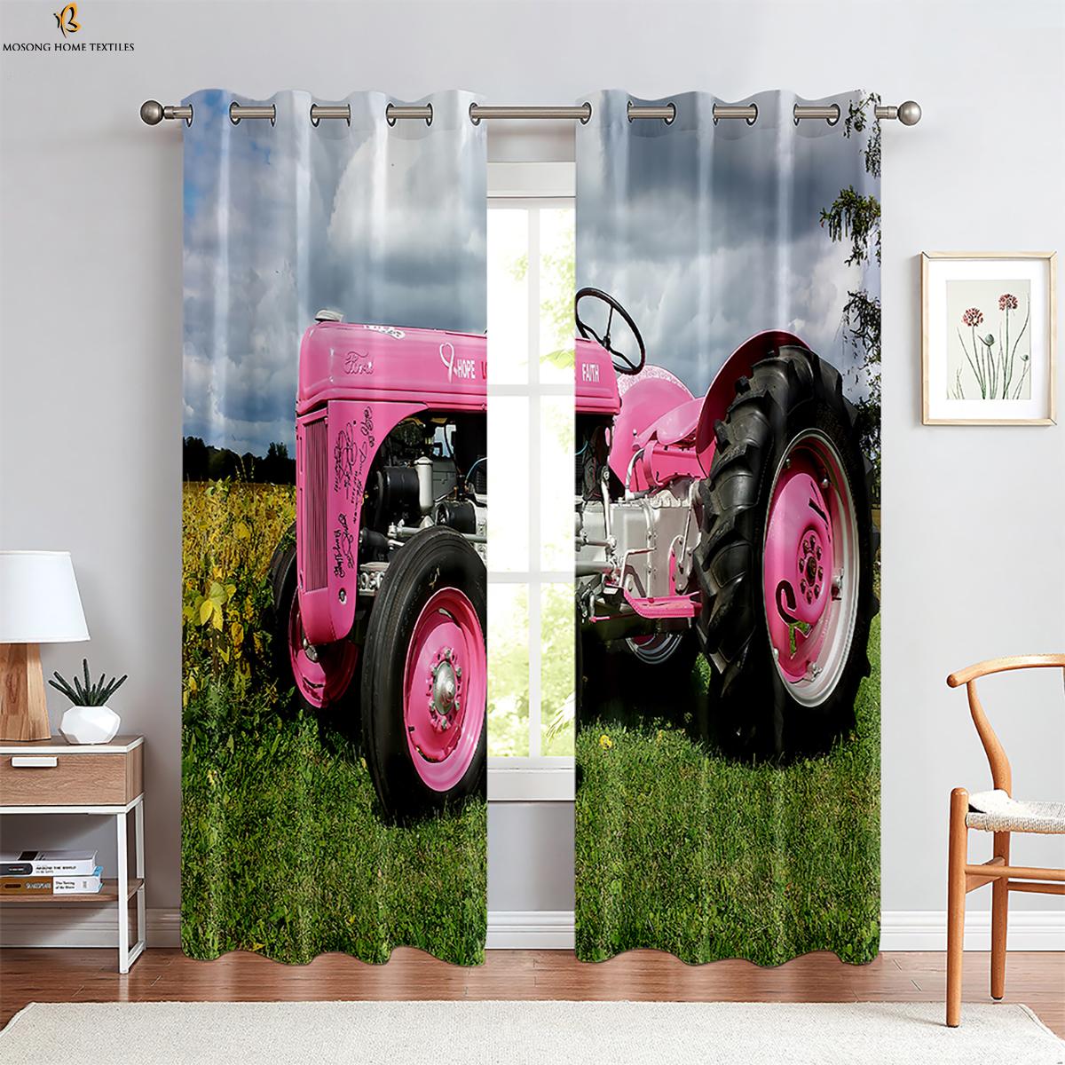 

Cool Car Tractor 3d Printed Curtains Suitable For Bedroom Living Space Kitchen Decorative Curtains Basic To Clean And Protect 2 PCS W50xH130(CM)x2PCS&Rod pocket