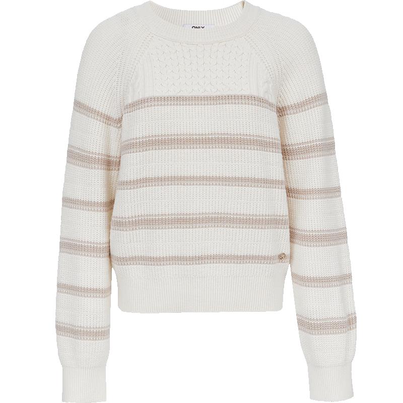 ONLY Women's Retro French Striped Raglan Knit Sweater