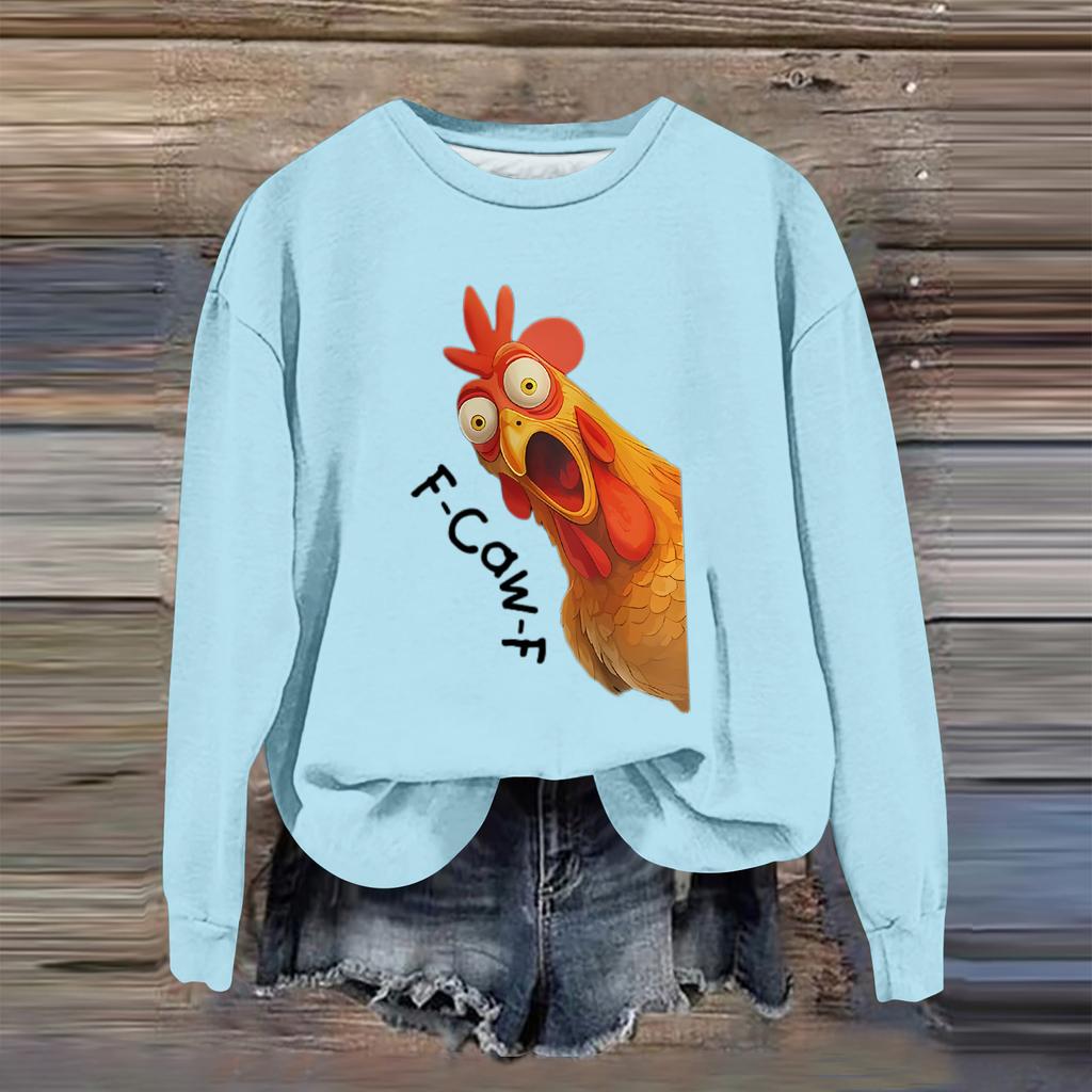 Women's Fashion Casual Long Sleeve Loose Printed Sweatshirt