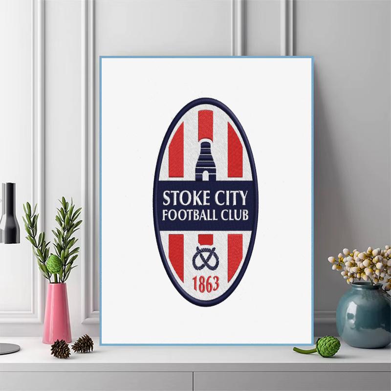 Stoke City logo Pattern  3pcs 100% Round Full Drill 5D DIY Diamond Painting Embroidery Cross Stitch Rhinestone Décor