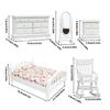 Antique Styles 1/12 Wood Doll House Bedroom Furniture Set Scene Display Accessory Craft Model Project Scene Decoration