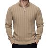 Men's Knitwear With High Collar, Long Sleeve, And Zipper