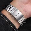 For Swatch YTS401 402 403G 409 713 YTB400 curved end solid stainless steel watch strap 20mm Folding buckle Metal watchband chain