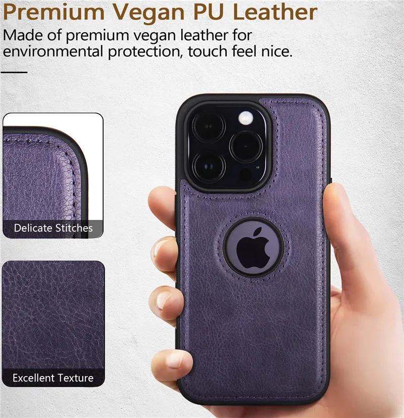 For iPhone 11 12 13 14 15 Pro Max MINI XR XS X SE 6 7 8 Plus Business PU Leather Case Soft Cowhide Shockproof Protective Cover