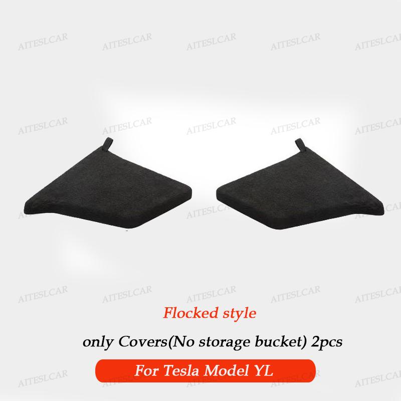 AITESLCAR Car Trunk Side Storage Box For Tesla Model Y L 2026 Flocking TPE Cover Mat Partition Board Stowing Space Accessories