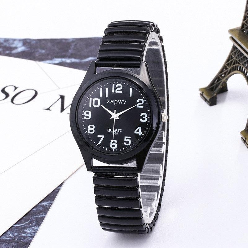 Digital Quartz Waterproof Couple Female Spring Elastic Band Mechanical Watch