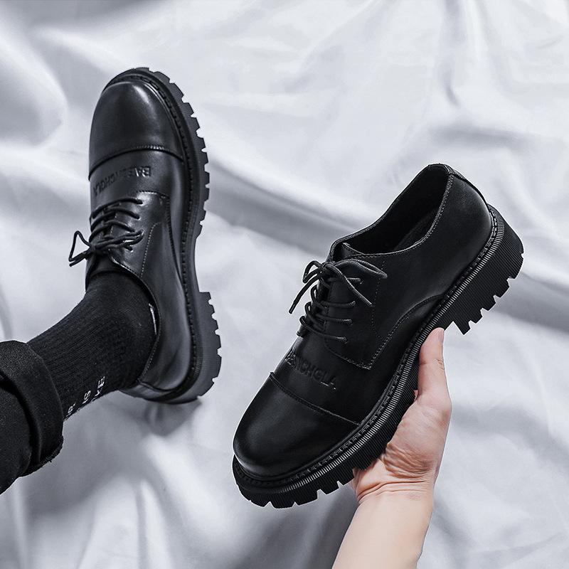 Spring College Style Thick-Soled Flat-Soled Small Leather Shoes Men'S British Style Fashion Casual Shoes M102-R