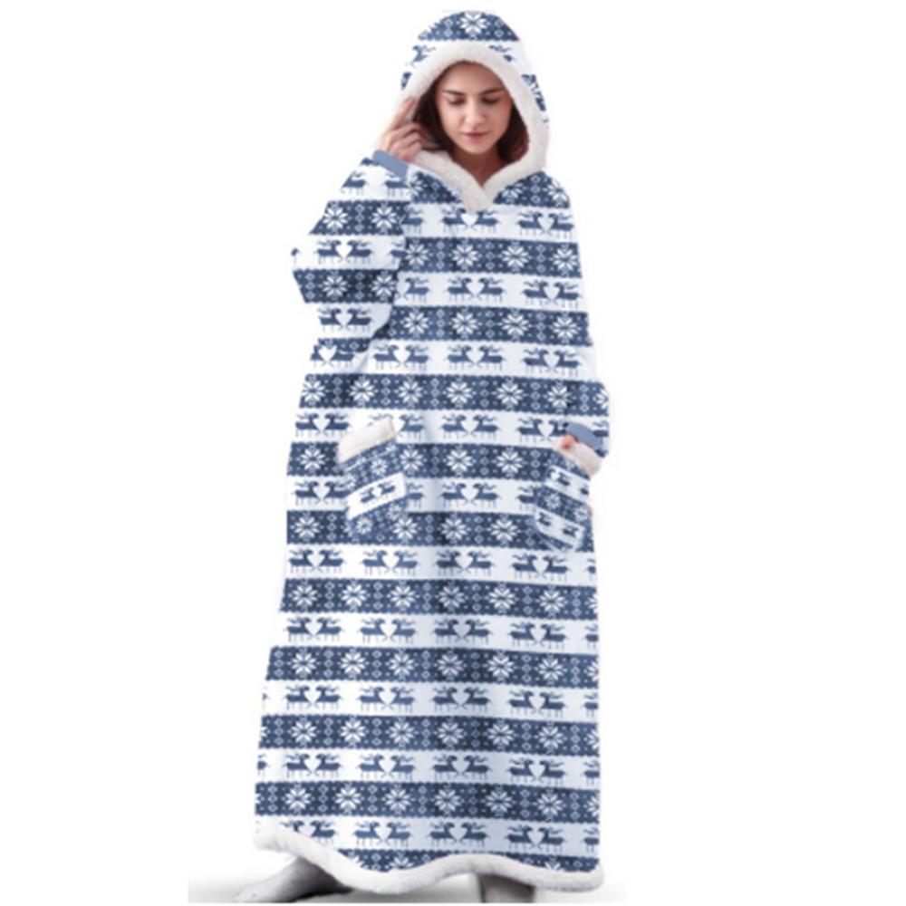 New Super Long Flannel Blanket with Sleeves Winter Hoodies Sweatshirt Women Men Pullover Fleece Giant TV Blanket Oversized
