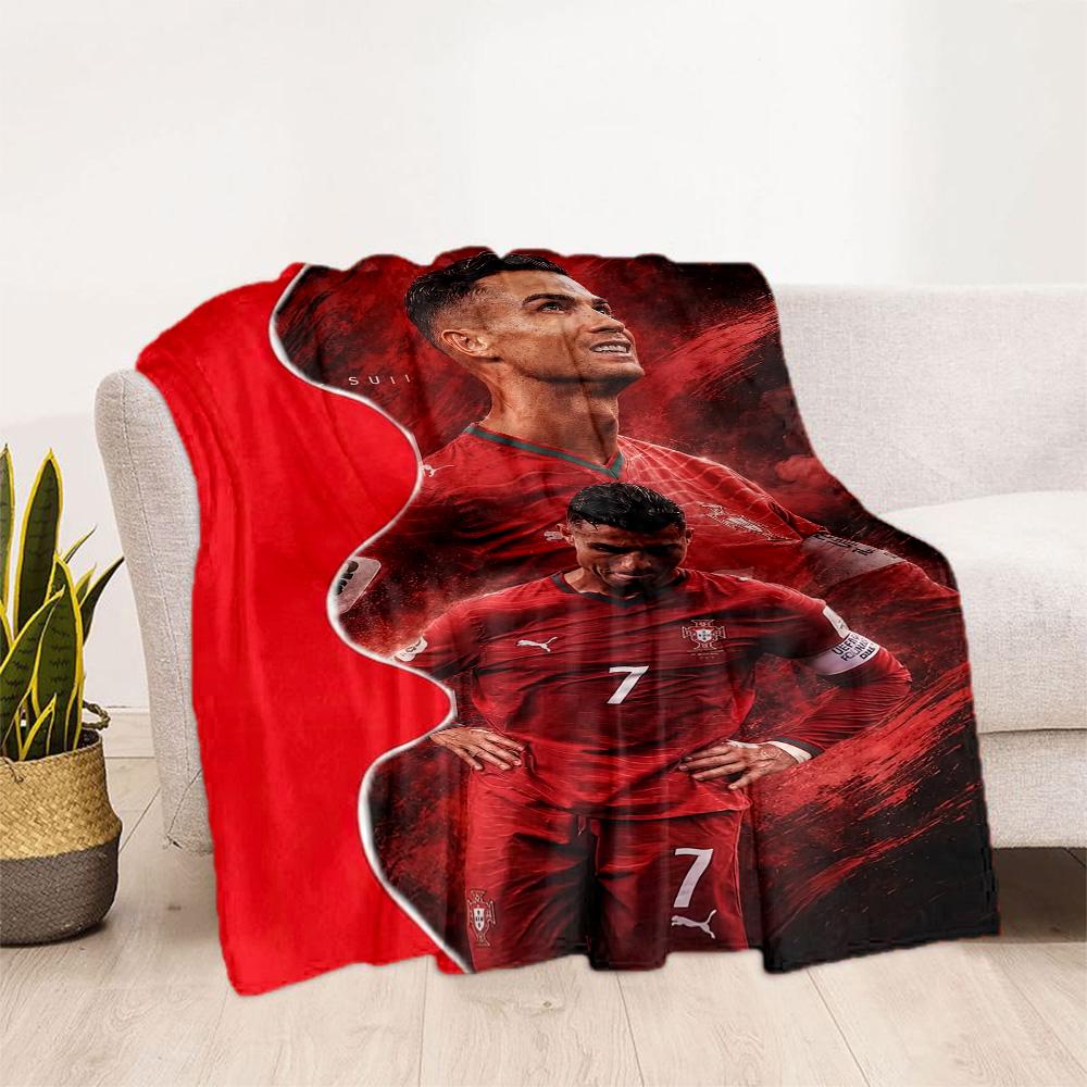 Cristiano Ronaldo Blanket Ultrasoft Perfect For Sofa Office Chair Bedding For All Seasons Digital Print Ideal Gift For Birthday Valentine'S Day