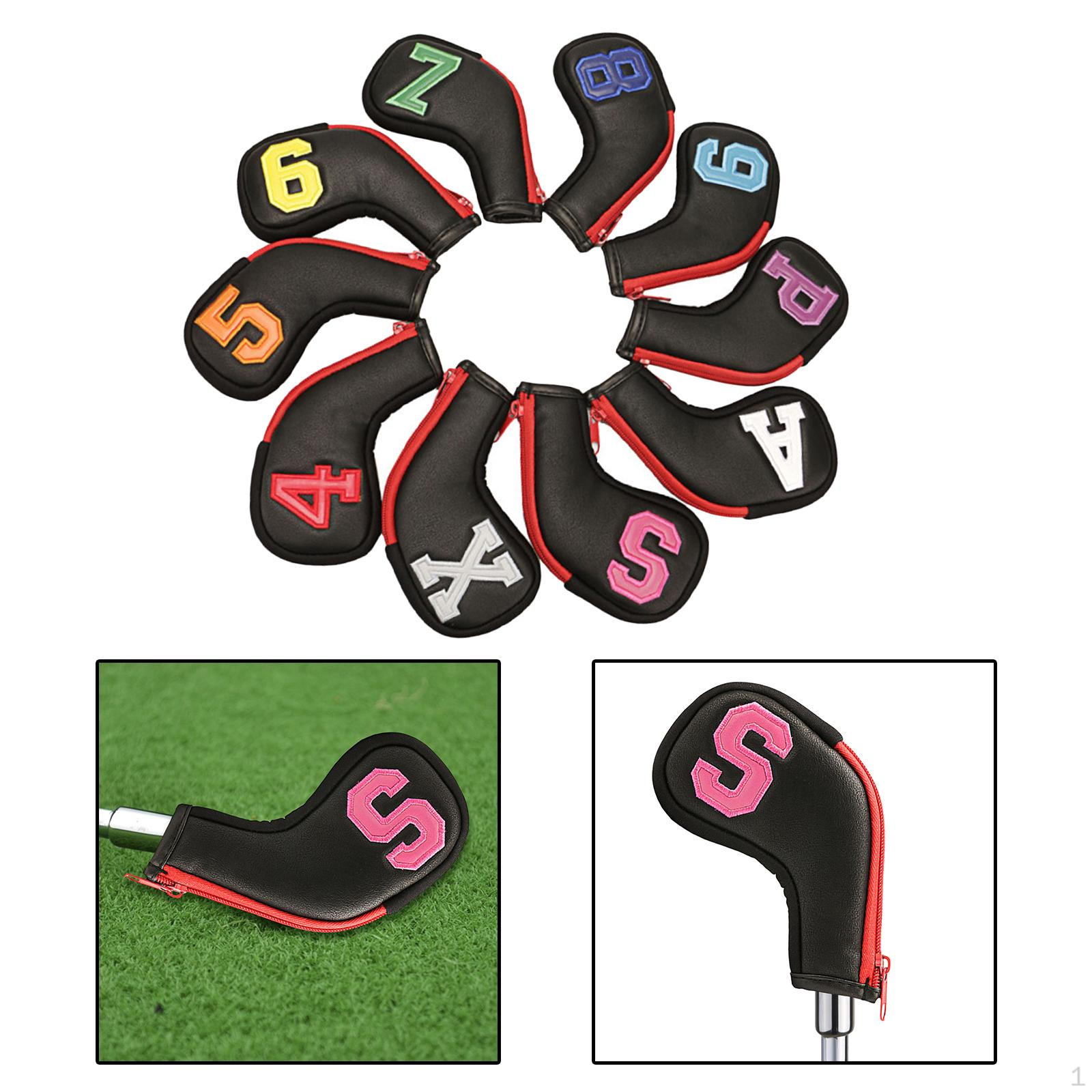 

10PCS Golf Iron covers for head Hybrid Club Caps Sleeves