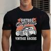 Summer Cotton T-shirt Hotrod California Vintage Racers Motorcycle Tee Casual Short-sleeve Motorbike Cycling Top