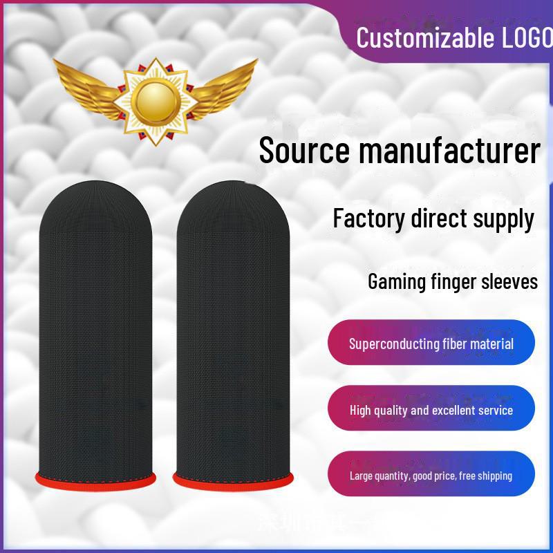 King of Glory - Guaine per dita da gioco ultrasottili antiscivolo e resistenti al sudore carbon fiber bare metal single blu/nero