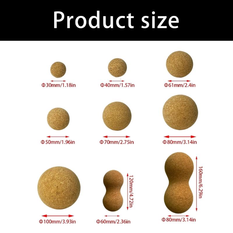 Natural Corks Massage Ball Wooden Myofascial Release Tool For Muscle Relaxation and Fitness Enthusiasts