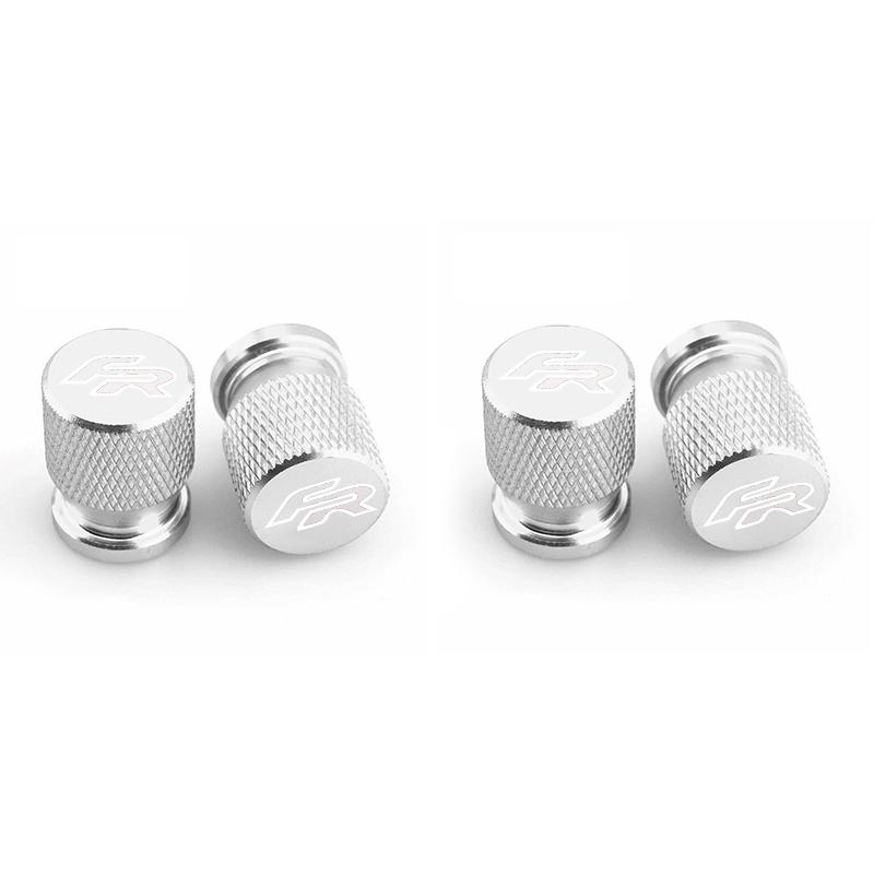 4Pcs/Set FR Emblem Aluminum Car Wheel Tire Valve Caps Dust Covers Rim For Seat FR Ibiza Altea Leon Cupra Cordoba Alhambra Arosa