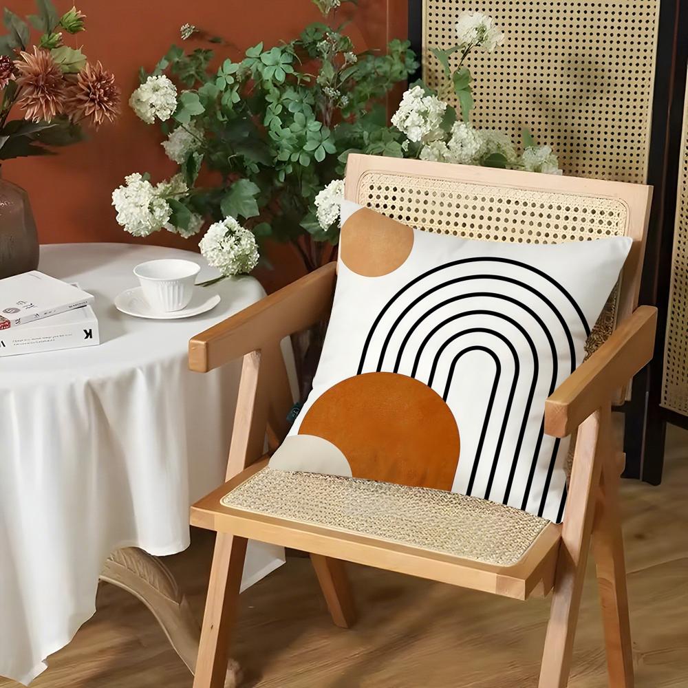 Boho Matisse Coral Lines Cushion Cover Silky Short Plush Invisible Zipper Dustproof Sofa Pillow Case for Home Decor
