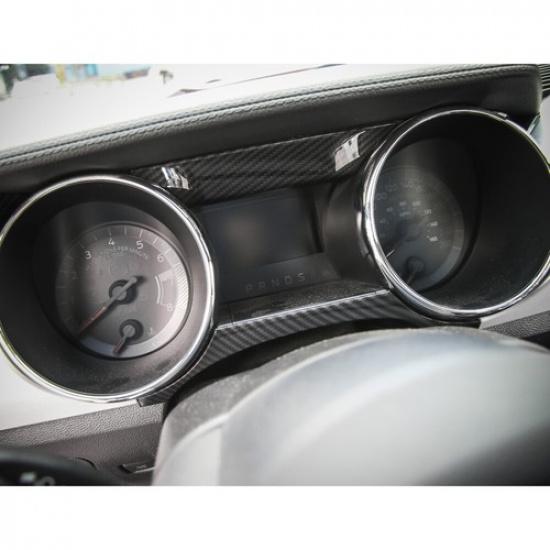 4x Front Dashboard Panel Strip Trim Frame for Ford Mustang 2015-18 Carbon Fiber