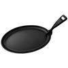 10.6 X 6.89in Cast Iron Sizzle Griddle Griddle Oval Shape Steak Plate Fajita Server Plate Griddle Pan for Cooking Grilling Meats