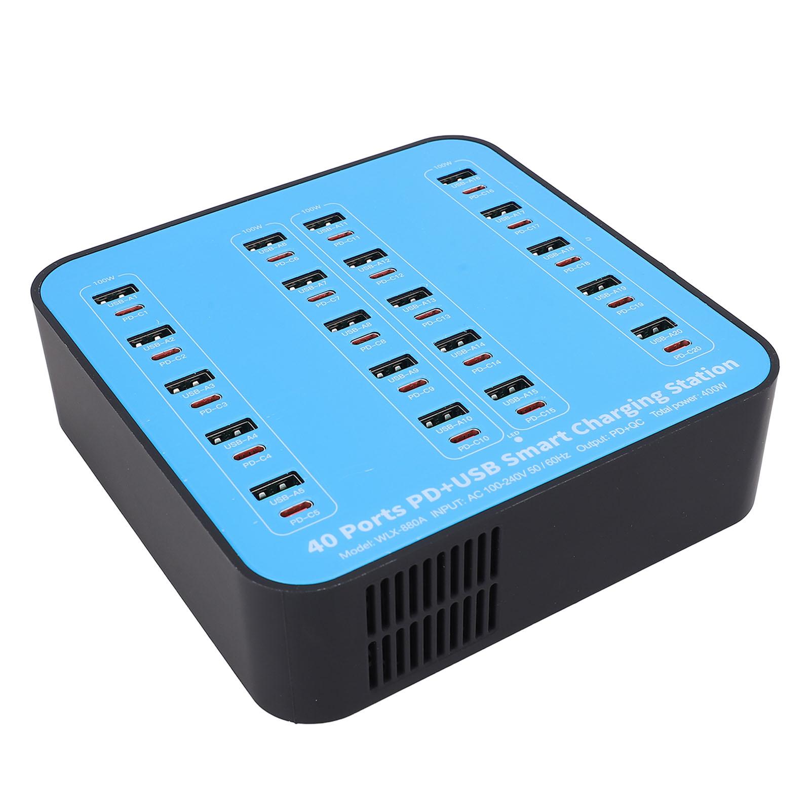 

USB Зарядная станция 40 портов 400 Вт Многопортовая USB Зарядная станция Зарядное устройство USB PD для EU Plug