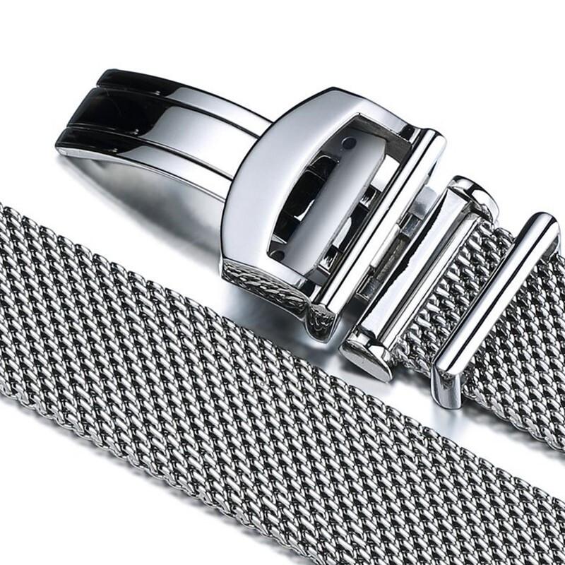 Waterproof Sweatproof Non-rusting Solid Steel Watch Strap for IWC Portofino Series 356501 391033 Woven Mesh Style Strap 20 22mm
