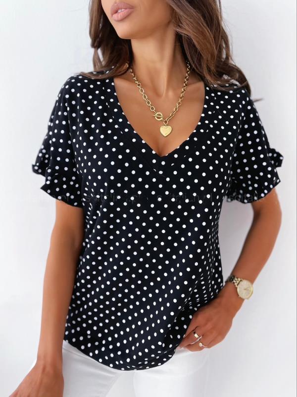 2026 Women's Short-Sleeve Polka Dot T-Shirt - Hot-Selling New Style