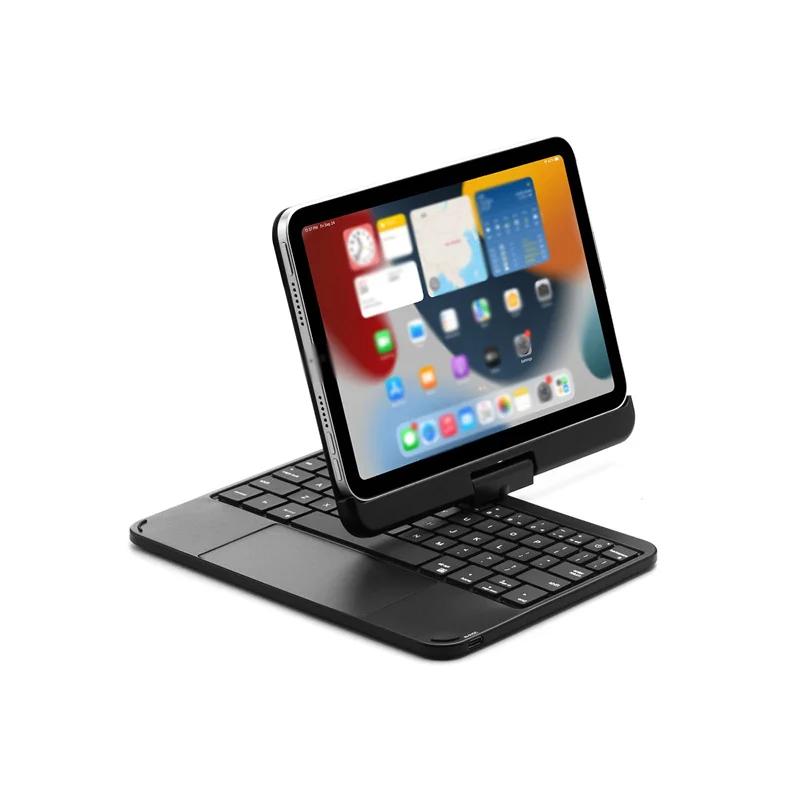 Чехол Magic Keyboard для iPad Mini 6, магнитный чехол, подсветка, складная клавиатура с поворотом на 360 градусов, клавиатура Bluetooth чёрный