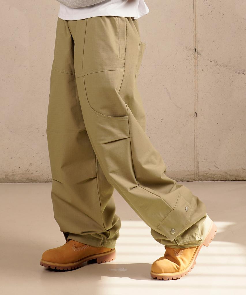 Deuneiji Balloon Double-Pleat Wide Low Pocket Pants Beige 0354