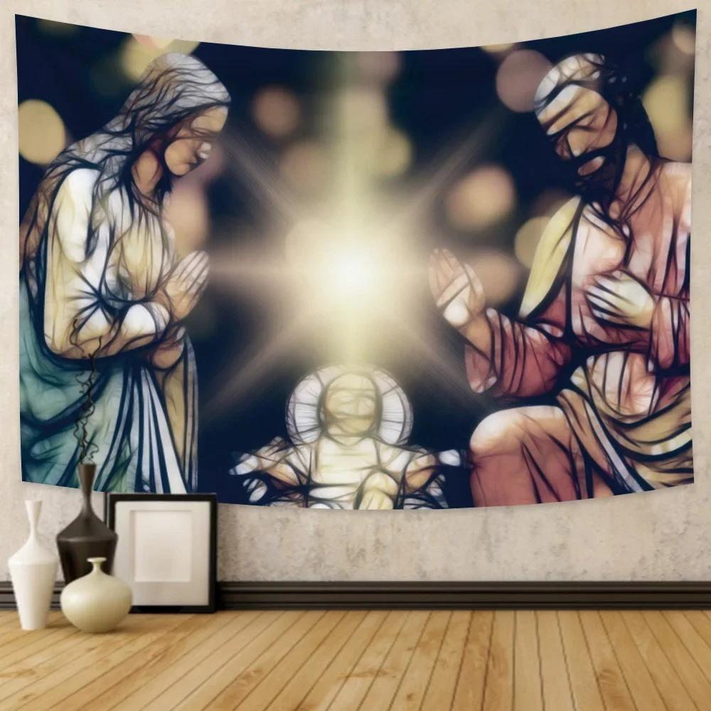 Религиозный винтажный художественный декоративный гобелен для дома, стены, гостиной, офиса, декоративный гобелен 100x75cm